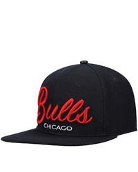 PRO STANDARD Black Chicago Bulls Drop Shadow Script Snapback Hat At Nordstrom
