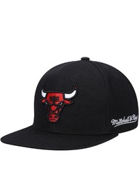 Mitchell & Ness Black Chicago Bulls English Dropback Snapback Hat At Nordstrom