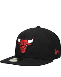 New Era Black Chicago Bulls Team Wordmark 59fifty Fitted Hat At Nordstrom
