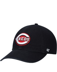 '47 Black Cincinnati Reds 1913 Logo Cooperstown Collection Clean Up Adjustable Hat