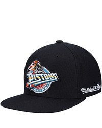 Mitchell & Ness Black Detroit Pistons English Dropback Snapback Hat At Nordstrom