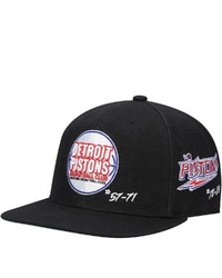 Mitchell & Ness Black Detroit Pistons Hardwood Classics Timeline Fitted Hat