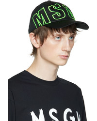 MSGM Black Embroidered Cap