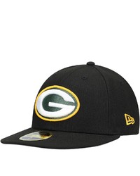 New Era Black Green Bay Packers Omaha Low Profile 59fifty Fitted Hat