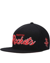 Mitchell & Ness Black Houston Rockets Foundation Script Snapback Hat At Nordstrom