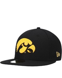 New Era Black Iowa Hawkeyes Logo Basic 59fifty Fitted Hat