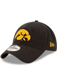 New Era Black Iowa Hawkeyes Primary Logo Core 9twenty Adjustable Hat