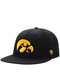 Top of the World Black Iowa Hawkeyes Team Color Fitted Hat