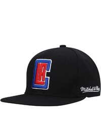 Mitchell & Ness Black La Clippers English Dropback Snapback Hat At Nordstrom