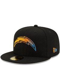 New Era Black Los Angeles Chargers Logo Color Dim 59fifty Fitted Hat At Nordstrom