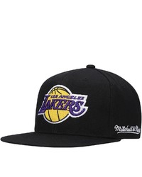 Mitchell & Ness Black Los Angeles Lakers English Dropback Snapback Hat At Nordstrom