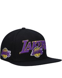 PRO STANDARD Black Los Angeles Lakers Wordmark Logo Snapback Hat At Nordstrom