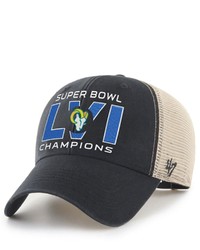 '47 Black Los Angeles Rams Super Bowl Lvi Champions Flag Trucker Snapback Adjustable Hat At Nordstrom