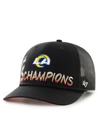 '47 Black Los Angeles Rams Super Bowl Lvi Champions Sunset Trucker Adjustable Hat At Nordstrom