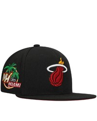 Mitchell & Ness Black Miami Heat Custom Patch Snapback Hat At Nordstrom