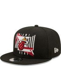 New Era Black Miami Heat Shapes 9fifty Snapback Hat