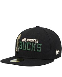 New Era Black Milwaukee Bucks Champs Trophy 59fifty Fitted Hat At Nordstrom