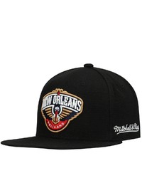 Mitchell & Ness Black New Orleans Pelicans English Dropback Snapback Hat At Nordstrom
