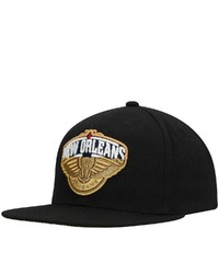 Mitchell & Ness Black New Orleans Pelicans Gold Dip Down Snapback Hat At Nordstrom