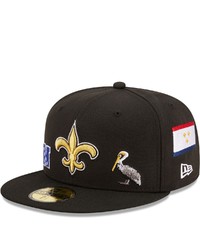 New Era Black New Orleans Saints Team Local 59fifty Fitted Hat