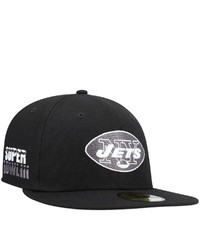 New Era Black New York Jets Super Bowl Patch 59fifty Fitted Hat