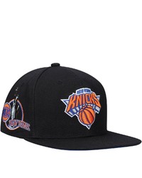 Mitchell & Ness Black New York Knicks Custom Patch Snapback Hat At Nordstrom