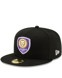 New Era Black Orlando City Sc Primary Logo 59fifty Fitted Hat