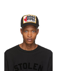 DSQUARED2 Black Patch Embroidered Baseball Cap