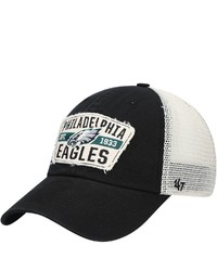 '47 Black Philadelphia Eagles Crawford Trucker Clean Up Snapback Hat At Nordstrom
