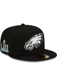 New Era Black Philadelphia Eagles Patch Up Super Bowl Lii 59fifty Fitted Hat At Nordstrom