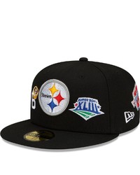 New Era Black Pittsburgh Ers 6x Super Bowl Champions Count The Rings 59fifty Fitted Hat