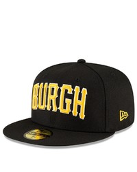 New Era Black Pittsburgh Pirates Ligature 59fifty Fitted Hat