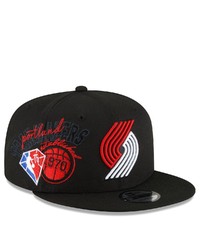 New Era Black Portland Trail Blazers Back Half 9fifty Snapback Adjustable Hat At Nordstrom