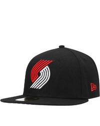 New Era Black Portland Trail Blazers Team Wordmark 59fifty Fitted Hat At Nordstrom