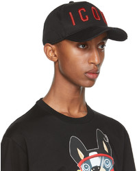 DSQUARED2 Black Red Embroidered Baseball Cap