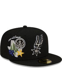 New Era Black San Antonio Spurs City Cluster 59fifty Fitted Hat