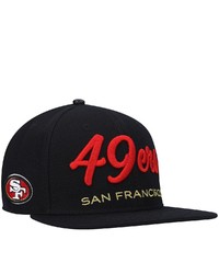 PRO STANDARD Black San Francisco 49ers Script Wordmark Snapback Hat At Nordstrom