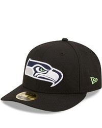 New Era Black Seattle Seahawks Omaha Team Low Profile 59fifty Fitted Hat