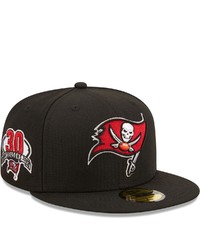 New Era Black Tampa Bay Buccaneers 30th Anniversary Patch Logo 59fifty Fitted Hat