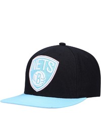 Mitchell & Ness Blacklight Blue Brooklyn Nets Pastel Snapback Hat