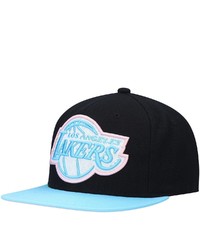 Mitchell & Ness Blacklight Blue Los Angeles Lakers Pastel Snapback Hat