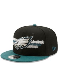 New Era Blackmidnight Green Philadelphia Eagles Scribble 9fifty Snapback Hat