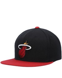 Mitchell & Ness Blackred Miami Heat Two Tone Wool Snapback Hat At Nordstrom