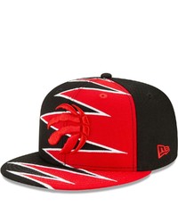 New Era Blackred Toronto Raptors Zig Zag Split 9fifty Snapback Hat
