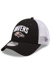 New Era Blackwhite Baltimore Ravens Team Title Trucker 9forty Snapback Hat At Nordstrom