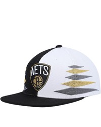 Mitchell & Ness Blackwhite Brooklyn Nets Diamond Cut Snapback Hat