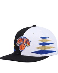 Mitchell & Ness Blackwhite New York Knicks Diamond Cut Snapback Hat