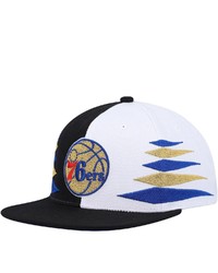 Mitchell & Ness Blackwhite Philadelphia 76ers Diamond Cut Snapback Hat At Nordstrom