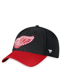 FANATICS Branded Black Detroit Red Wings Core Primary Logo Flex Hat