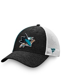 FANATICS Branded Black San Jose Sharks Authentic Pro Locker Room Trucker Snapback Hat